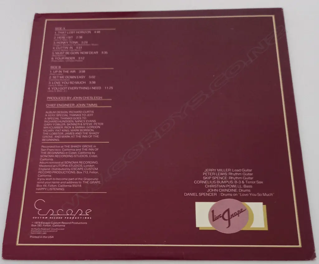 Moby Grape, Live Grape Image 1++